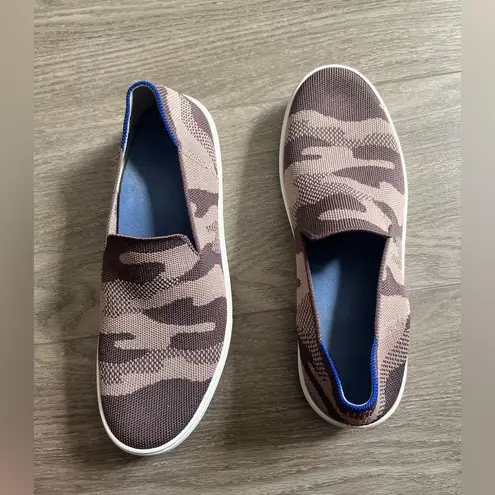Rothy's Camo Slip On Sneakers Taupe Shoes Size 9.5 Women’s