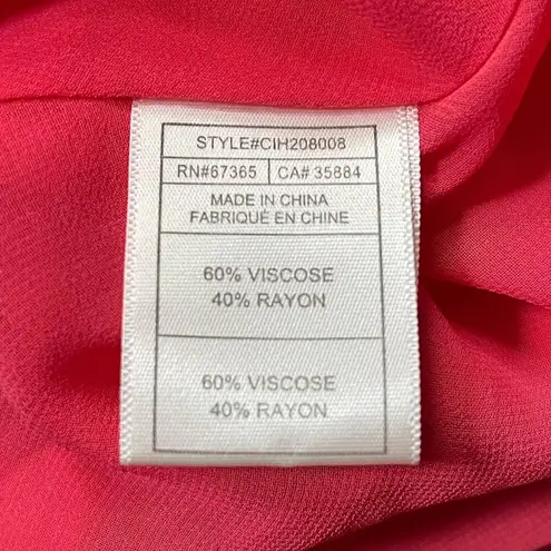 Cupcakes and Cashmere Morena Ruffle Wrap Dress Hot Coral Pink Size 8