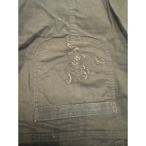 INC International Concepts Women's Black Embellished Ankle Cargo Pants Size 12