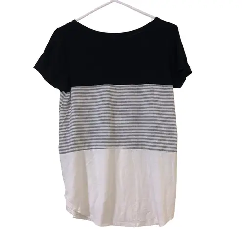 Filly Flair MEDIUM Colorblock Striped Short Sleeve Round Hem Tee T-Shirt