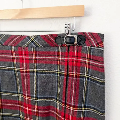 Pendleton | Vintage Red Gray Yellow Tartan Plaid Pencil Straight Skirt | Size 16
