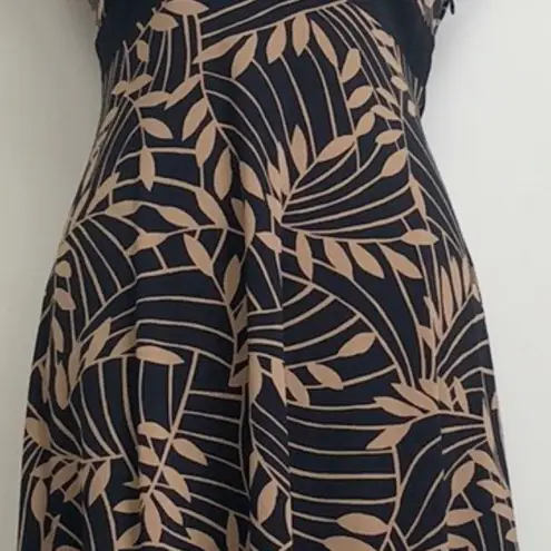 Dressbarn Empire Waist Dark Cottagecore Coquette Tie Faux Wrap Top Midi Dress 10 Black