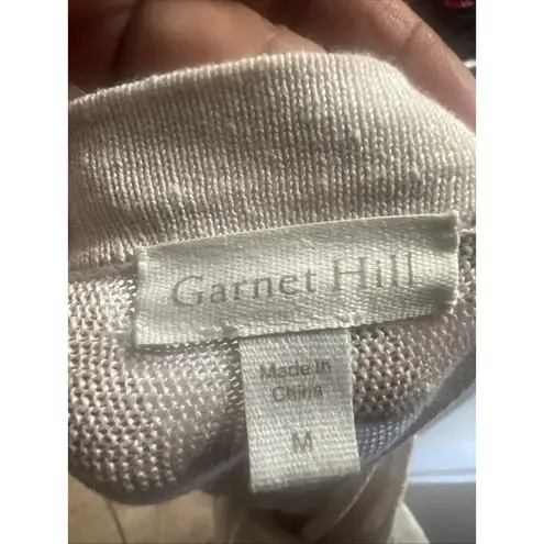 Garnet Hill Women’s 100% Organic Linen Tunic Size Medium V- Neck Light Beige