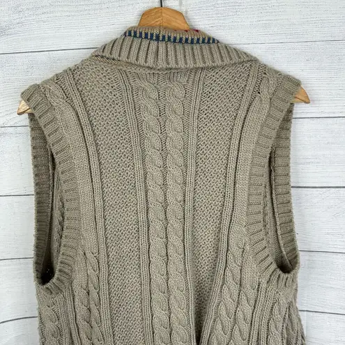 Cotton Emporium Womens Large Southwestern Western Sweater Vest Cardigan Fringe