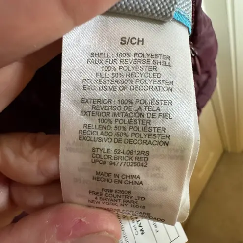 Free Country Womens Reversible Brick Red Vest Small