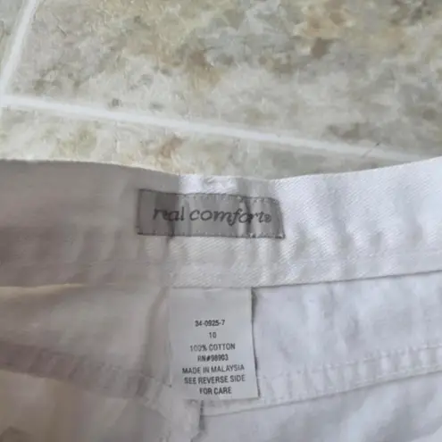 vintage carpenter utility style white high rise Jean mom shorts Size 10 - Image 3