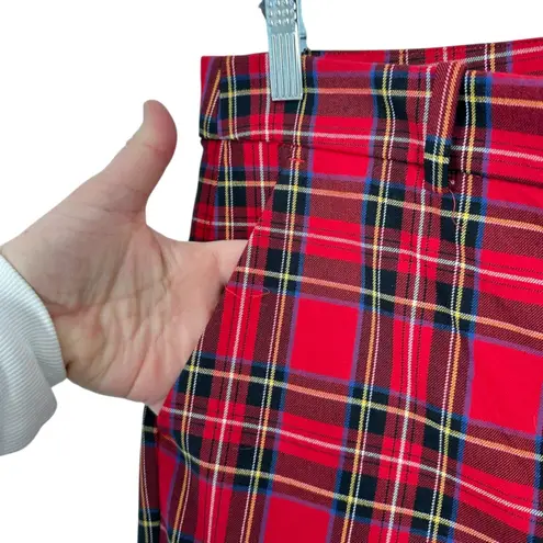 J Crew Kallie Pant Women Size 16 Red Plaid Straight Leg Preppy Chic NWT
