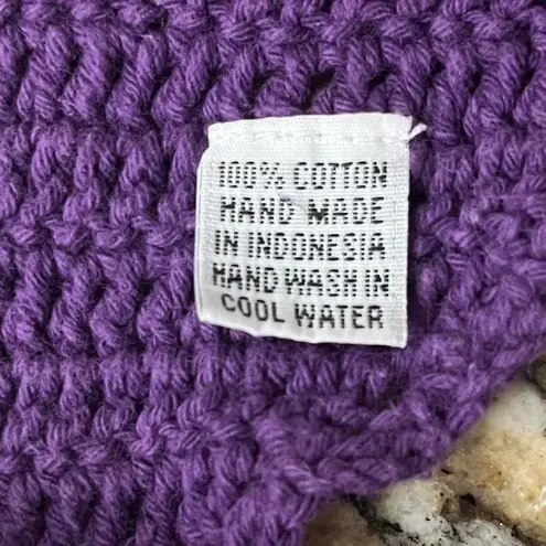 Womens Purple Crochet Handmade Festival Boho Gypsy Outdoor Crop Top One Size