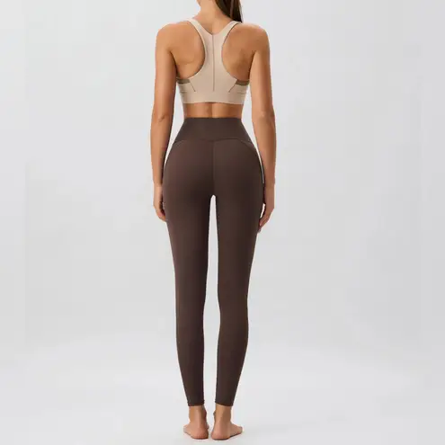 Rihoas Dark Coffee High Waisted Leggings 24" Brown Size L