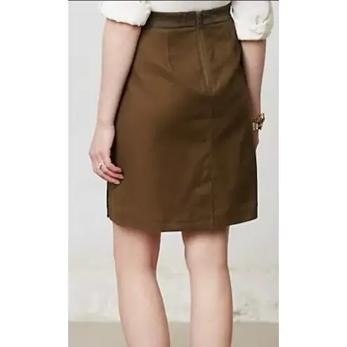 Maeve Anthropologie Olive Black Lace Pencil Skirt