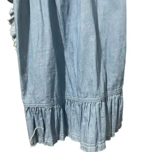 The Impeccable Pig Chambray Wrap Mini Dress Medium