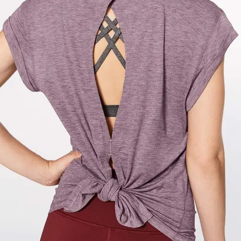 Lululemon Box It Out Short Sleeve Heathered Oxblood