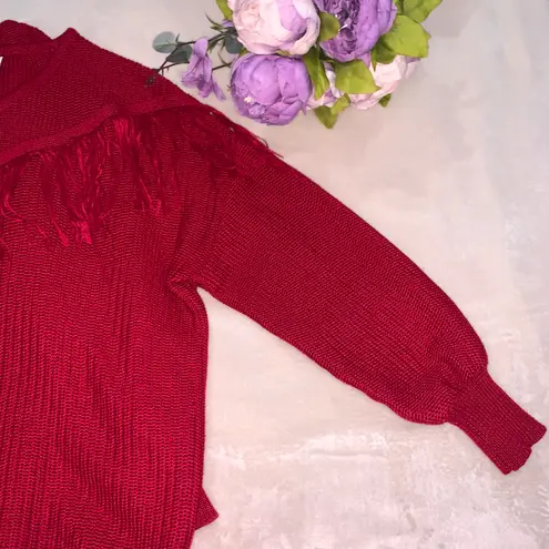 Crazy Train Red Fringe Sweater