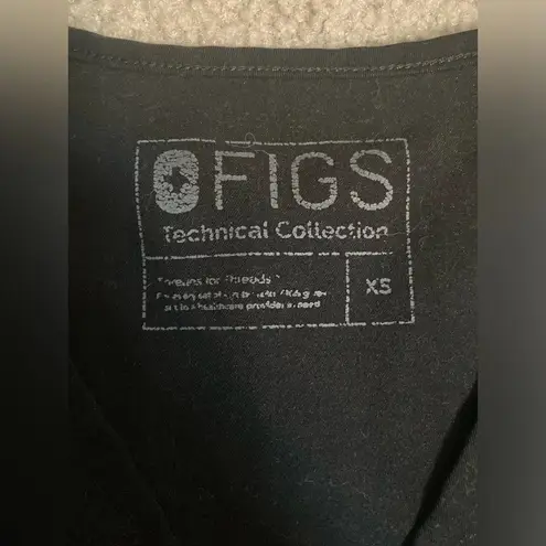 FIGS Casma Three Pocket Scrub Top Size Extra Small Black