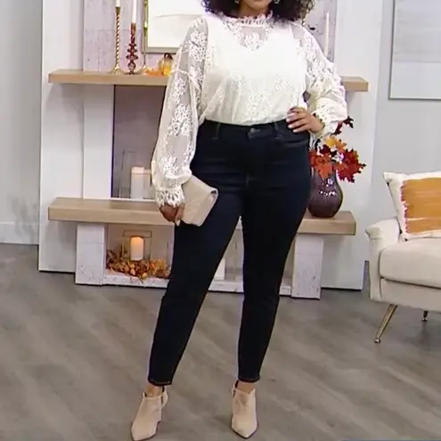 New Warp + Weft High Rise Skinny Jeans Indigo Rinse Stretch Denim Size 8 / 29 Blue