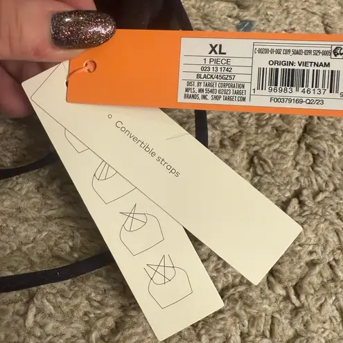 Colsie Black Seamless Ribbed Wireless Brami Bralette Cami Crop Top