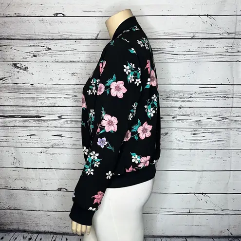 Lane Bryant  Size 14/16 Black - Floral Print Zip Front Bomber Jacket