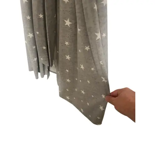 Vintatre Bath Robe Womens XL Gray White Star Print Belted Loungewear Light NWT