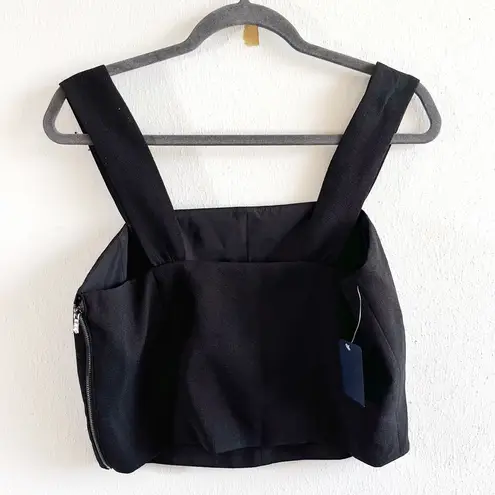 Rachel Roy RACHEL Crop Top Black Reva Top Sz L NWT Sleeveless Square Neck