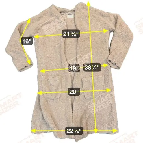 T&S Womens Cozy Boucle Open Front Cardigan with Pockets Taupe Large Tan