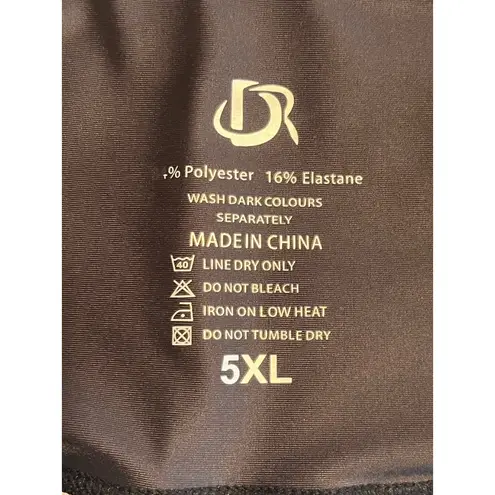 DR Swim Pants Leggings Womens Plus Size 5X Cropped Black Neon Palms Print NWT