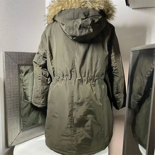 Rocawear Women's 3XL Green Parka Winter Jacket with Fur Trim Hood