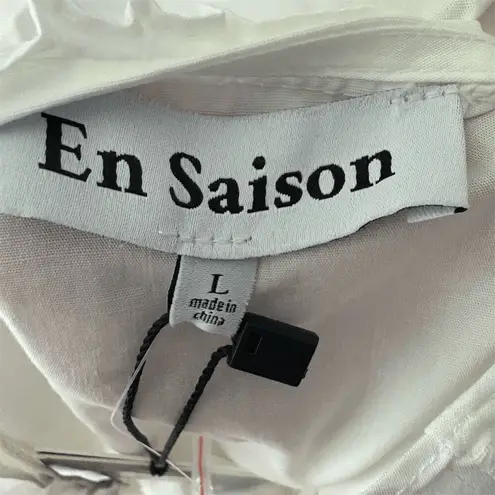 En Saison Loren White Ruffle Wrap Minidress Size L Short Sleeve Summer Sundress Size L