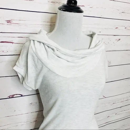 Pure Rebel Gray Cowl Neck Short Sleeve Knit Tunic Top Size Medium