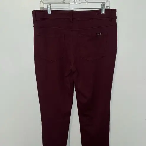 Seven7 Burgundy High Rise Ponte Skinny Pants Women’s Size 12 Stretch