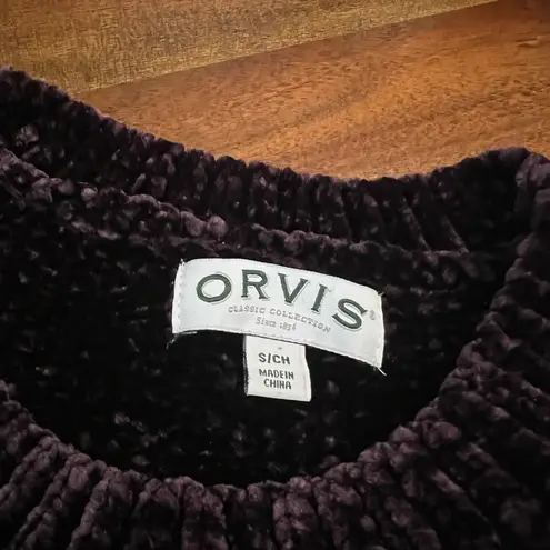 Orvis Chenille Sweater Women’s Small Purple Plush Soft Cozy Warm Pullover