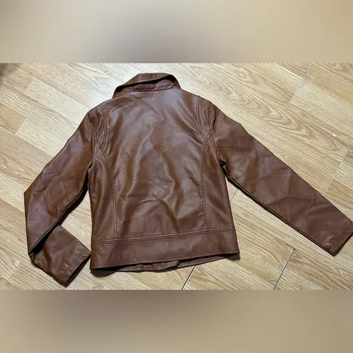Me Jane faux Brown Leather Jacket. Womens medium