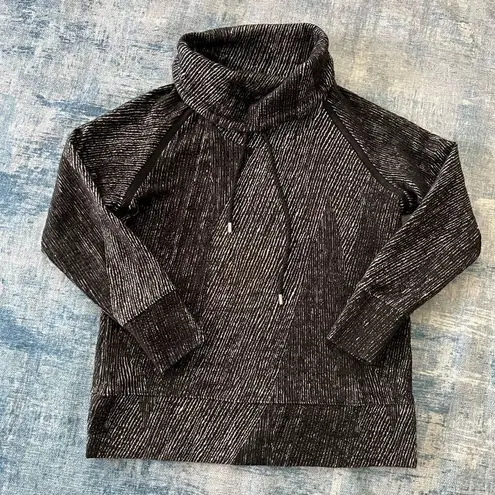 Kirkland Signature Kirkland Black White Textured Cowl Roll Neck Jacquard Pullover Sweater Medium