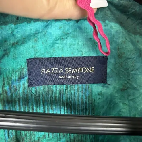 Piazza Sempione Green Blue Blazer Jacket Open Front Woman's Size IT 38 US 2
