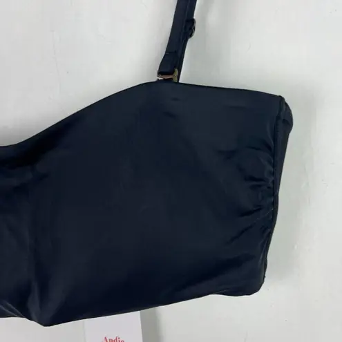 ANDIE NWT Swim The Bora Bora Top Bikini Top Flat Black Size Medium M NEW