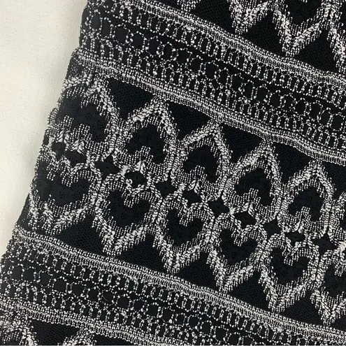 Hugo Buscati size small knit heart Black white vintage mini dress off shoulder y