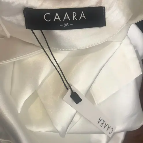 NWT CAARA Satin Silky White Cropped Top XS
