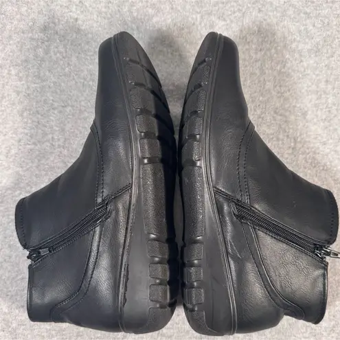 Easy Street Women's Black Vegan Ankle Bootie Size 9.5 Narrow Casual Flat