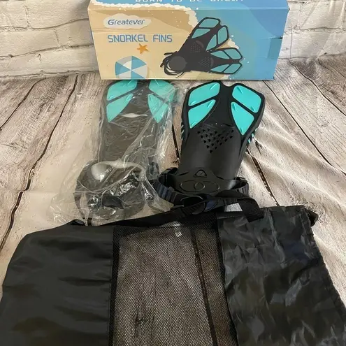 Unisex turquoise/black swim fins size S/M Black