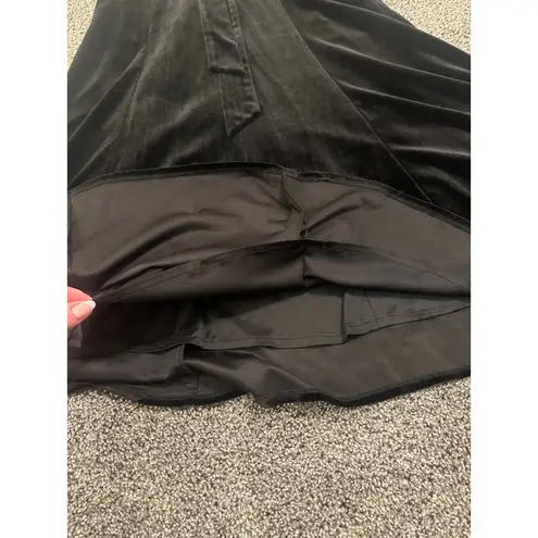 Bridesmaid Prom Formal Black Velvet Long Evening Gown / Dress Size XS