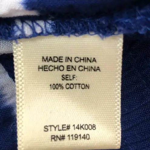 Double Zero  Size Large Tie Dye Navy Blue & White Pull On Shorts w/Stretc… - Image 6