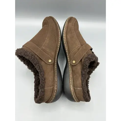 Lands'End  Chalet Faux Shearling Clog Espresso Womens Shoes 8.5 Casual