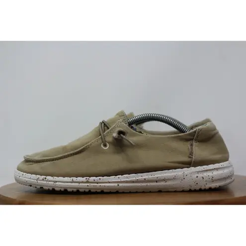 Hey Dude Wendy Floral Beige Casual Loafers Lightweight Shoes Womens Size 7