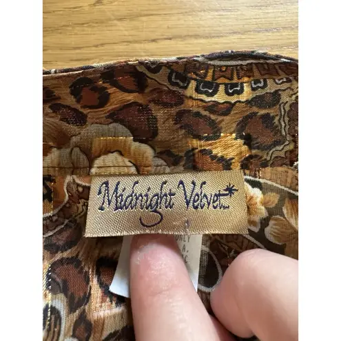 Midnight Velvet Women Size 8 Cardigan Open Front Sheer Duster Cover Up Vintage Gold