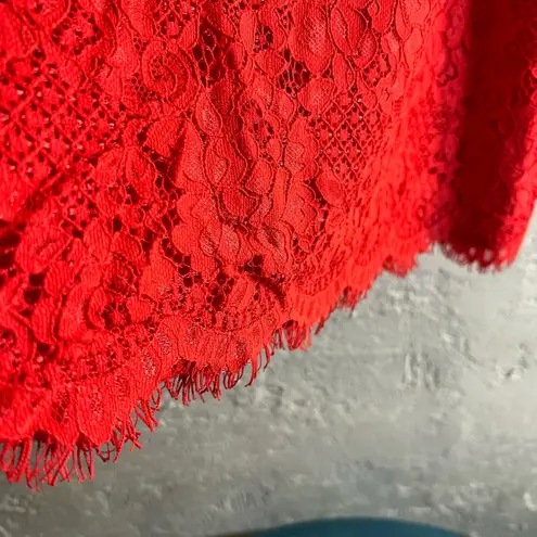 CeCe Red Pencil Midi Skirt for Night Out