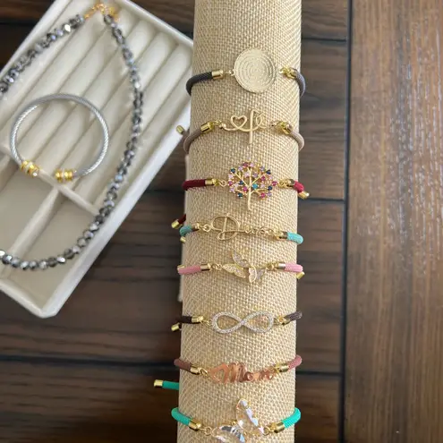 Handmade Braided Cord Bracelet with Butterfly Connector