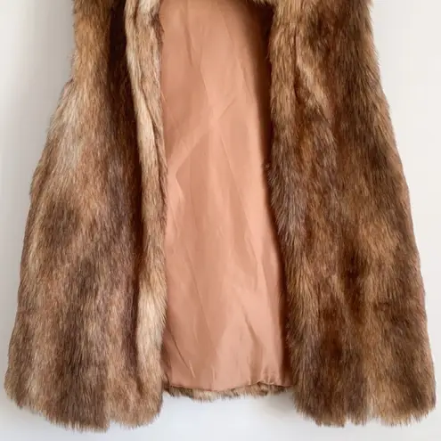 Brown Faux fur oversized vest one size fits most