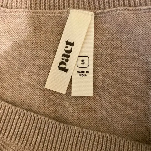 Pact Women's Tan Striped Sleeveless Sweater