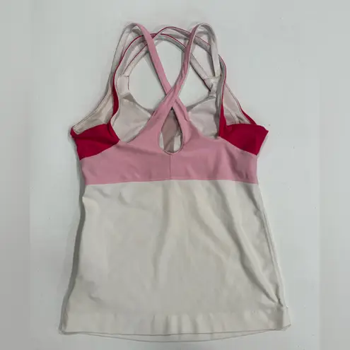 Nike  Dri Fit Victory women’s White and Pink Color block Athletic Top, Medium