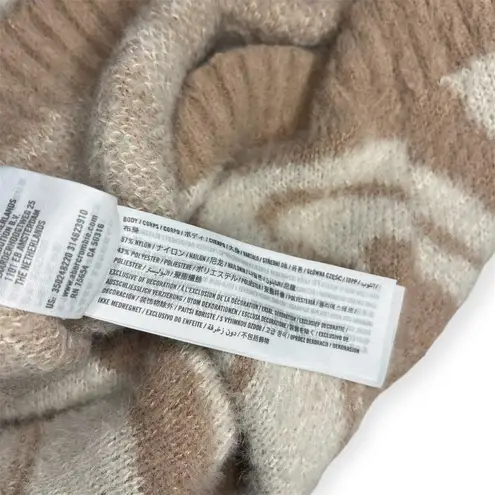 Hollister  Tan Cream Swirl Knot Fuzzy Cropped Sweater Fall Winter Size Small