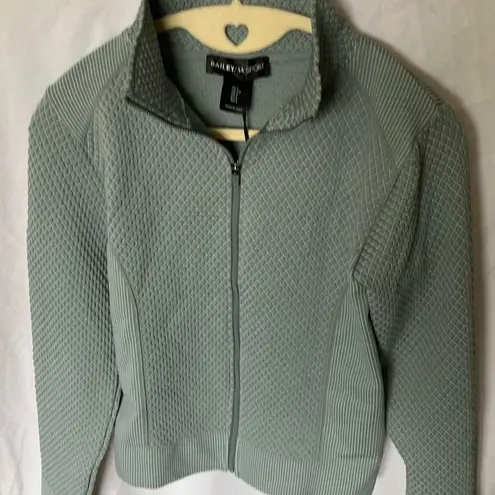 Bailey 44: Sea Foam Green Sweatshirt- High Collar- Cropped Fit- thumb holes- S